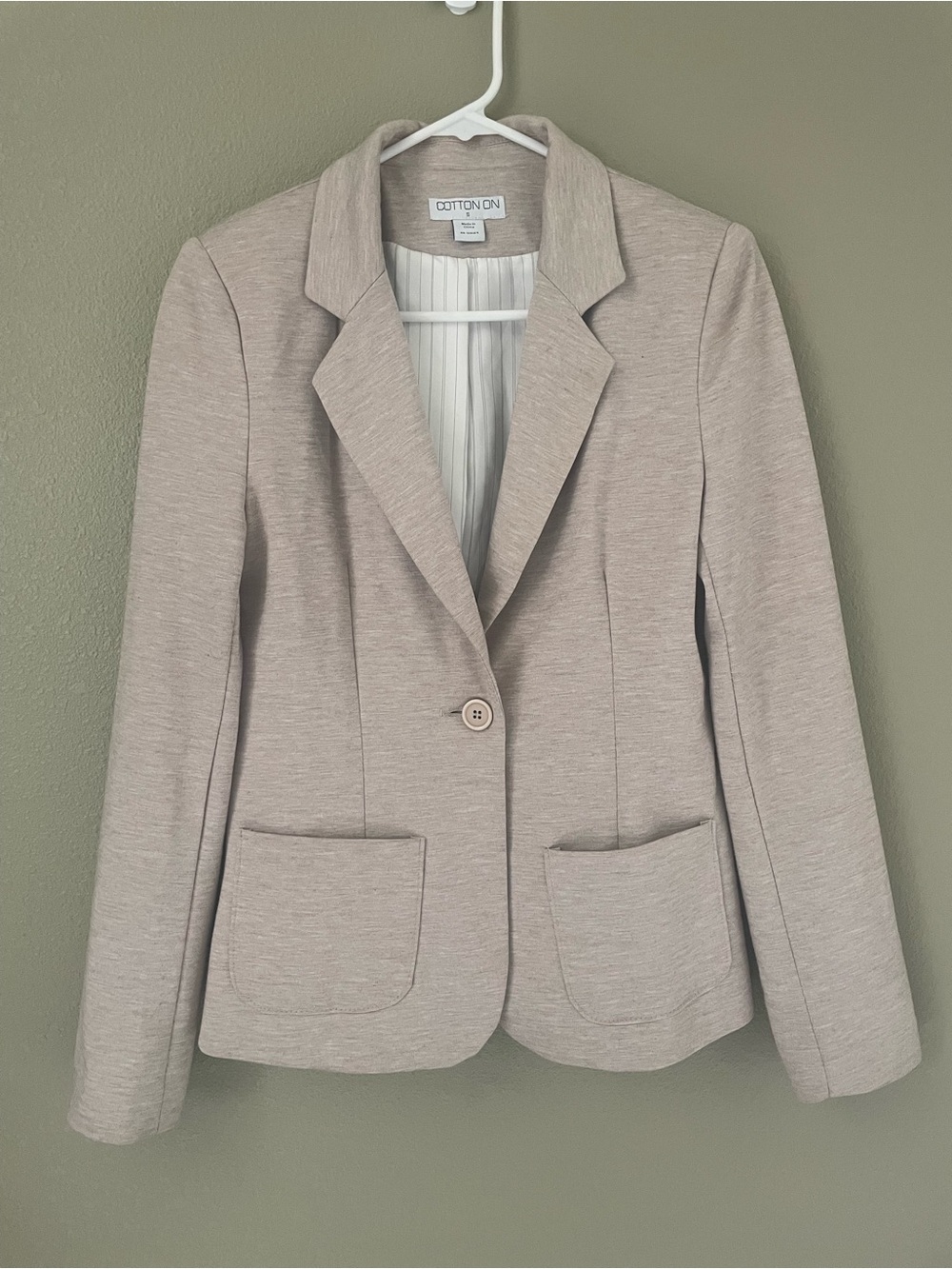 Cotton On Women's Light Tan Beige Single-Button Blazer